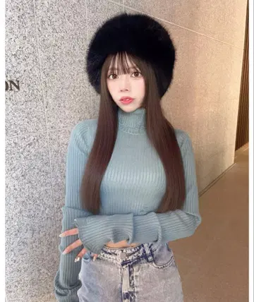 Darich 데미지 보더 숏 리브 니트