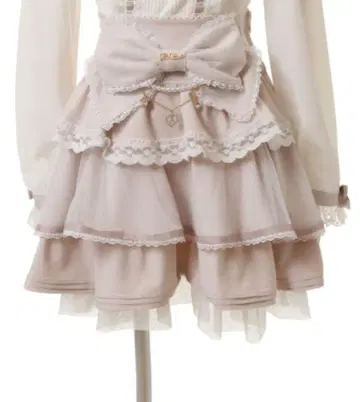 LIZLISA 빅 리본 캉캉 스커트 핑크