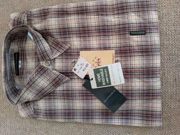 텍스처 체크 무늬 코튼 긴팔 셔츠