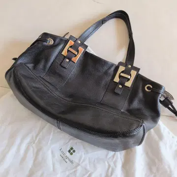 케이트 스페이드 블랙 가죽 토트백