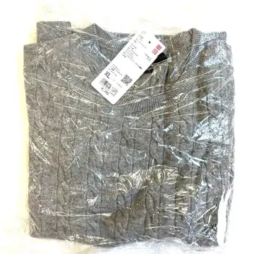 UNIQLO 케이블 크루넥 스웨터 XL 그레이 반팔
