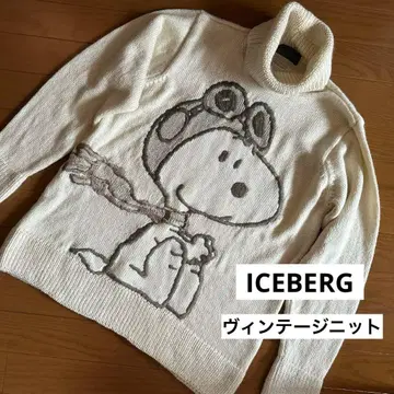 스누피 아이스버그 ICEBERG 빈티지 니트 새상품급 이탈리아제