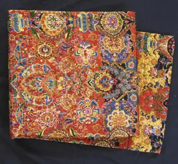 순수 실크 카와리 오리 전통 후쿠로 오비 작가명 있음 마치 페르시아 카펫