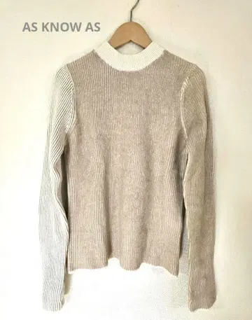 [ AS KNOW AS PINKY ] 배색 리브 니트