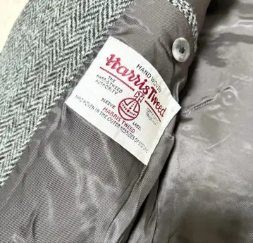 해리스 트위드 헤링본 무늬 테일러드 자켓