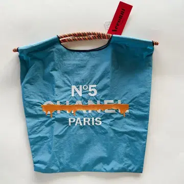 패러디 자수 토트백 No.5 블루 미사용 새상품