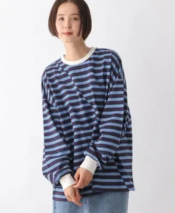 택 포함 미사용 새상품 LEPSIM 렙심 클레이지 멀티 보더 롱 T1