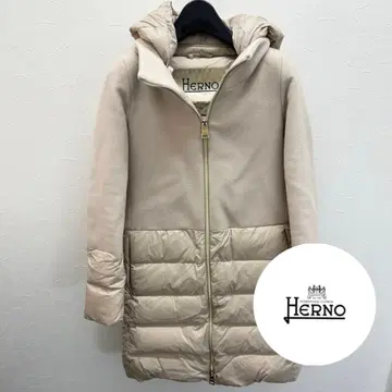HERNO 헬노 베이지 다운 코트 절개 클리닝 완료
