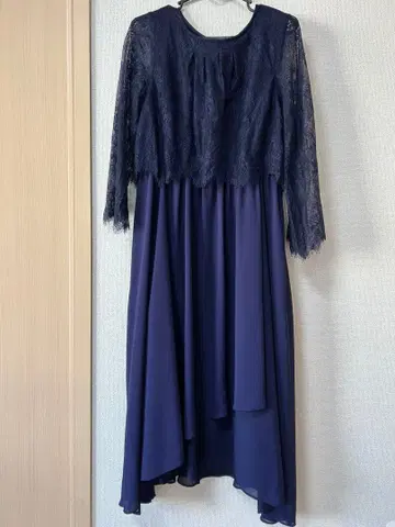 알파벳 알파벳 네이비 레이스 탑 파티 드레스