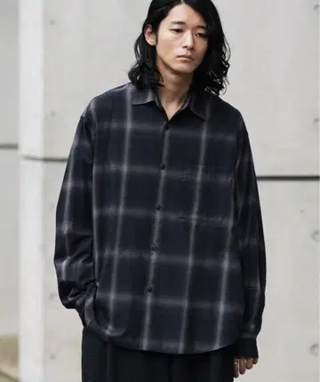 [ WYM ] 빈티지 체크 드레이프 플란넬 셔츠 L