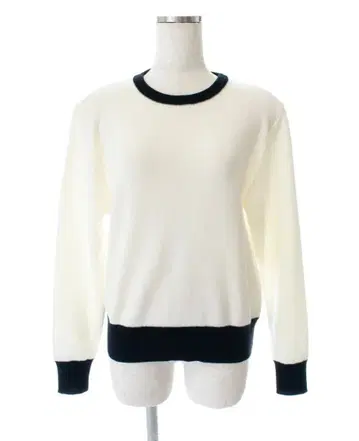 OBLI 오블리 바이컬러 니트/화이트