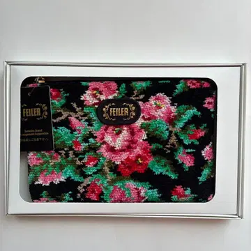 FEILER 플라워 무늬 파우치 블랙