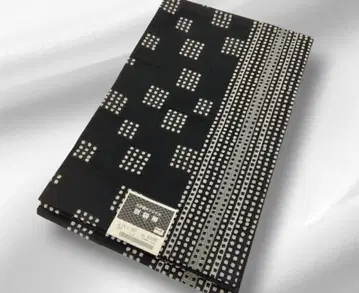 후쿠로 오비 도트 체크 사가미 블랙 모노톤 #1220