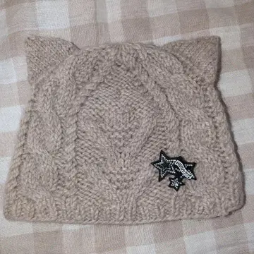 안나수이 ANNA SUI 니트 모자 일본제 고양이 57~60cm