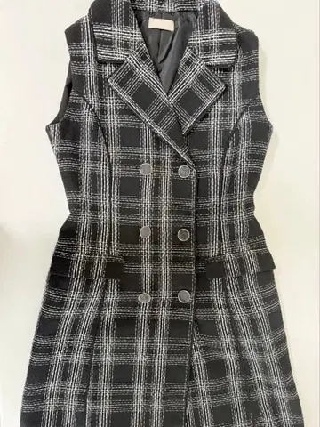 RESEXXY 슬리브리스 트위드 미니 원피스