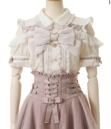 BIG 리본 오픈 숄더 블라우스