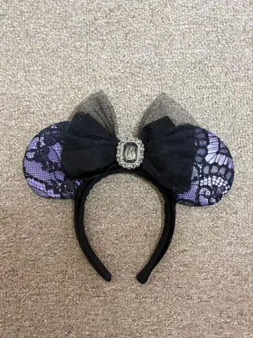 디즈니 머리띠 할로윈 보라색 퍼플 레이스