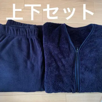 거의 미사용 유니클로 퍼리 플리스 세트/가디건 M 사이즈 네이비