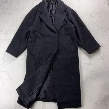 2023년제 새상품급 미즈이로 인드 스탠드 카라 울 코트 다크 그레이