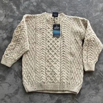 [ 택 포함 새상품 ] 아란 울른밀스 케이블 짜임 니트