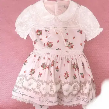 Ank Rouge 핑크 afternoon tea 프린트 세트업