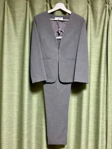 내추럴 뷰티 베이직 팬츠 수트 셋업 그레이 새상품급