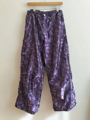 R-LONDON 아르 런던 카고 팬츠 블랙 x 보라색