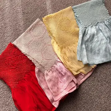 오비 장식 천 4색 세트 빨간색, 핑크, 옐로우 컬러, 스카이블루