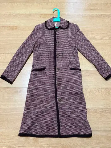 기하학 패턴 롱 코트 레트로