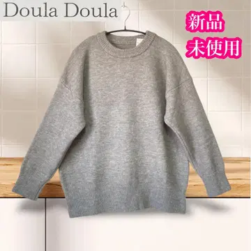 두라두라 미사용 새상품 긴팔 니트 스웨터 그레이 아크릴
