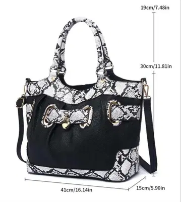 EMERY ROSE 스네이크 스킨 프린트 토트백