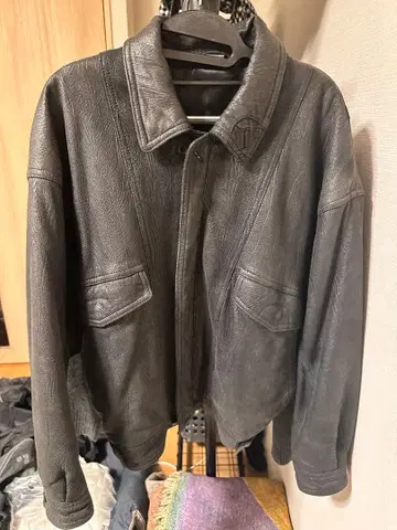 가죽 자켓 숏 기장 빈티지