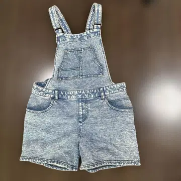 데님 오버롤 숏팬츠