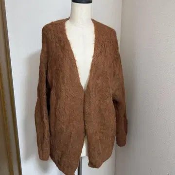 SNIDEL 모헤어 케이블 니트 풀오버 브라운