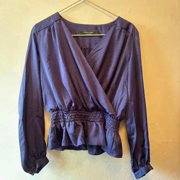 BEAMS LIGHTS 네이비 블라우스