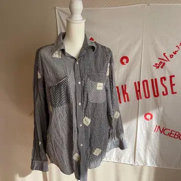 핑크하우스 칼 헬무트 스트라이프 체크 디자인 캐주얼 셔츠