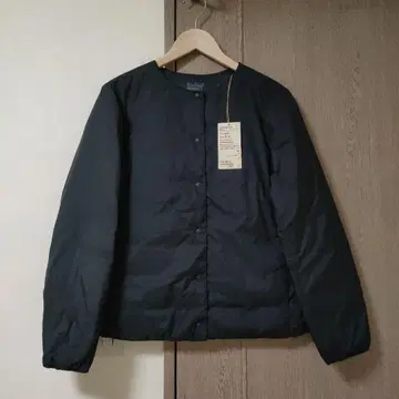 경량 다운 포켓터블 노카라 자켓 L 블랙 여성용