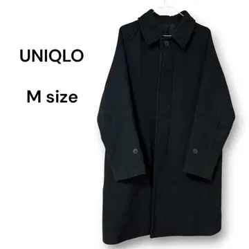 UNIQLO 블랙 체스터 코트 M 사이즈 남성용 가을/겨울