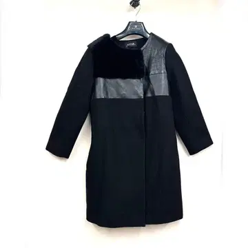 madameJOCONDE 블랙 롱 코트 퍼 포함