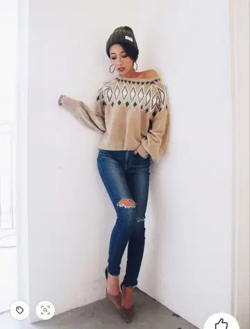 새상품급 GYDA 노르딕 무늬 니트