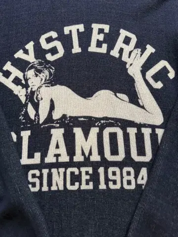 HYSTERIC GLAMOUR 그래픽 니트 맨투맨 M 네이비