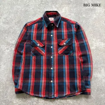 [ BIG MIKE ] 빅 마이크 플란넬 셔츠 긴팔 워크 셔츠 코튼 트윌