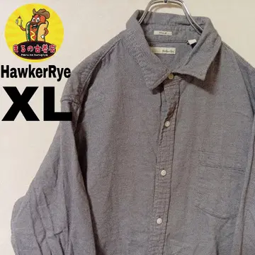USA 구제 의류 HawkerRye 플란넬 셔츠 XL 그레이