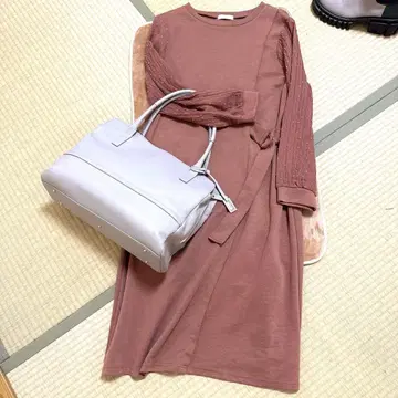 Dreskip 리본 포함 브라운 니트 원피스