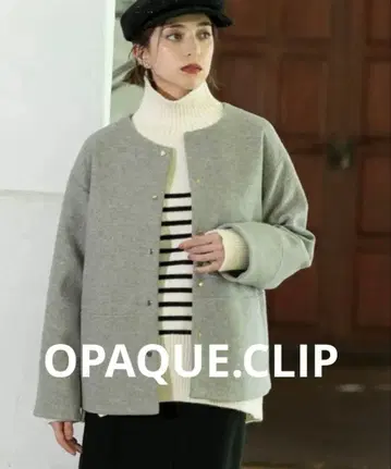 오파크 클립 울라이크 노카라 멜톤 코트