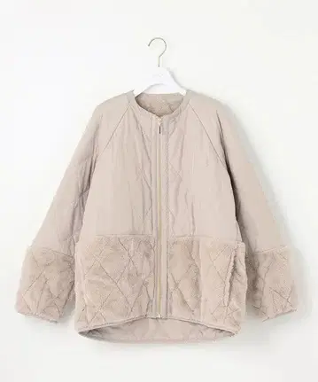 인조 모피 콤비 퀼팅 아우터