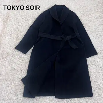 TOKYO SOIR 사이즈 M 울 캐시미어 숄카라 코트 블랙