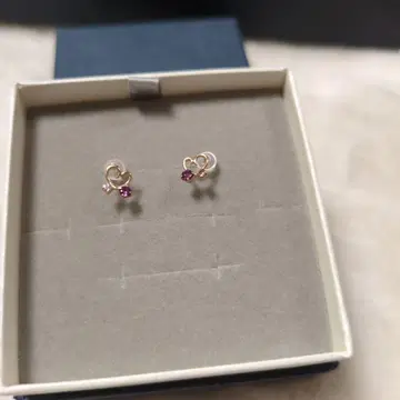 미사용 새상품 TSUTSUMI 10k 하트 귀걸이 핑크 골드