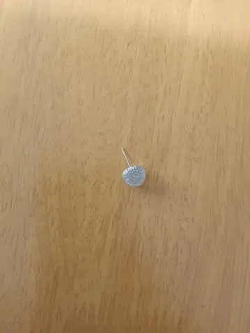 실버 라운드형 스톤 귀걸이(한쪽용)