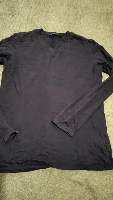 프리미엄 코튼 블랙 긴팔 티셔츠 M 사이즈